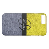 Coques Case-Mate iPhone Monogramme élégant jaune et gris (Dos (Horizontal))