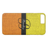 Coques Case-Mate iPhone Monogramme élégant jaune et orange (Dos (Horizontal))