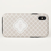 Coques Case-Mate iPhone Monogramme élégant Latte de motif crème de (Dos (Horizontal))