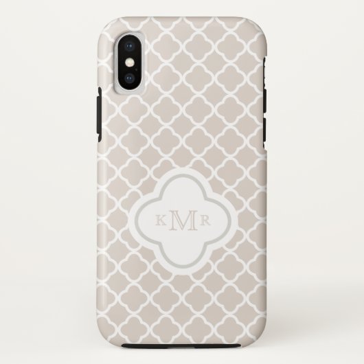 Coques Case-Mate iPhone Monogramme élégant Latte de motif crème de (Dos)