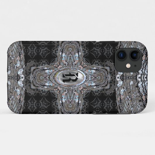 Coques Case-Mate iPhone Monogramme élégant LJP Cross (Dos (Horizontal))