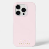 Coques Case-Mate iPhone Monogramme Elegant Minimal Blush rose et or (Verso)