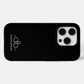 Coques Case-Mate iPhone Monogramme Élégant Minimal Noir Et Blanc (Verso (horizontal))