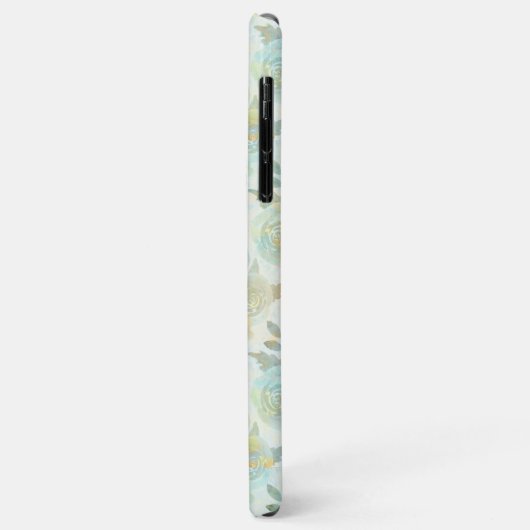 Coques Case-Mate iPhone Monogramme Elegant Mint Vert Aquarelle Floral (Dos/Gauche)
