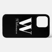 Coques Case-Mate iPhone Monogramme élégant personnalisé nom écriture cursi (Verso (horizontal))