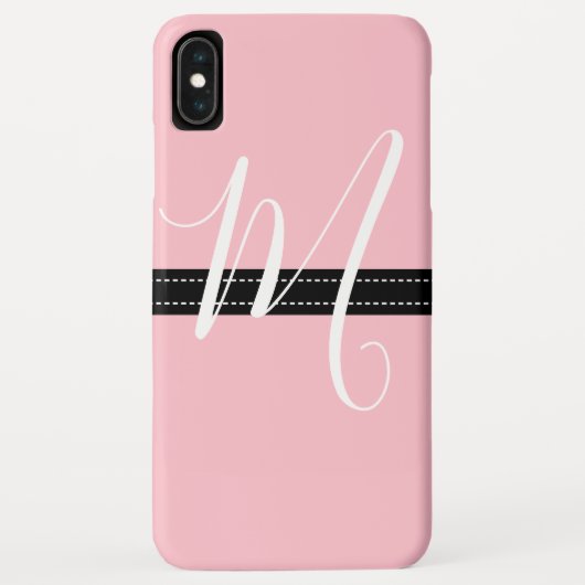 Coques Case-Mate iPhone Monogramme Elegant rose couleur solide (Dos)