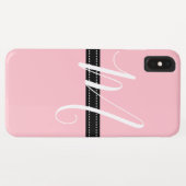 Coques Case-Mate iPhone Monogramme Elegant rose couleur solide (Dos (Horizontal))