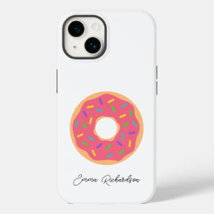Coque Pour iPhone 14 Monogramme élégant Script Simple Moderne Donut