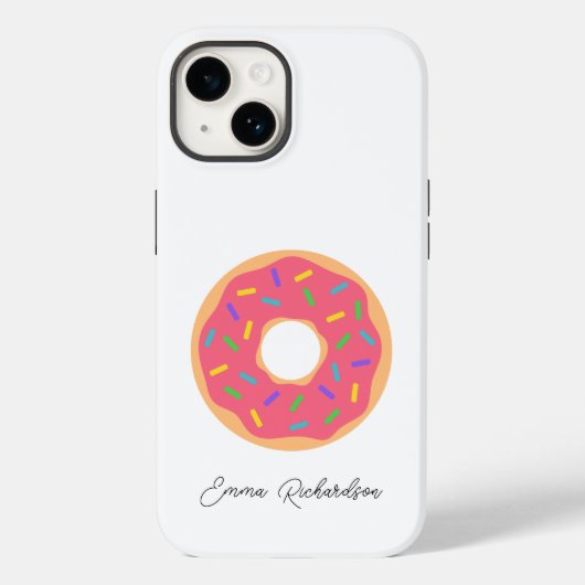 Coques Case-Mate iPhone Monogramme élégant Script Simple Moderne Donut (Verso)