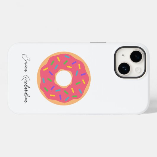 Coques Case-Mate iPhone Monogramme élégant Script Simple Moderne Donut (Verso (horizontal))