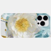Coques Case-Mate iPhone Monogramme Élégant Simple Fleur Blanche Aquarelle (Verso (horizontal))