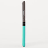 Coques Case-Mate iPhone Monogramme Elegant Turquoise & Wenge couleur solid (Dos/Droite)
