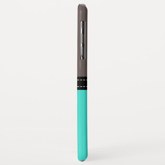 Coques Case-Mate iPhone Monogramme Elegant Turquoise & Wenge couleur solid (Dos/Gauche)