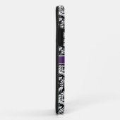 Coques Case-Mate iPhone Monogramme élégant violet noir blanc Damas (Dos/Droite)
