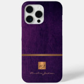 Coques Case-Mate iPhone Monogramme élégant violet or luxe (Verso)
