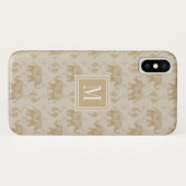 Coques Case-Mate iPhone Monogramme | Elephant Khaki Motif de caravane (Dos (Horizontal))