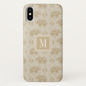 Coques Case-Mate iPhone Monogramme | Elephant Khaki Motif de caravane (Dos)