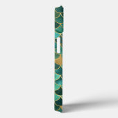 Coques Case-Mate iPhone Monogramme Émeraude Verte Initiale Émeraude Or Sir (Verso / Droite)