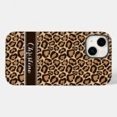 Coques Case-Mate iPhone Monogramme Empreinte de léopard Brown (Verso (horizontal))