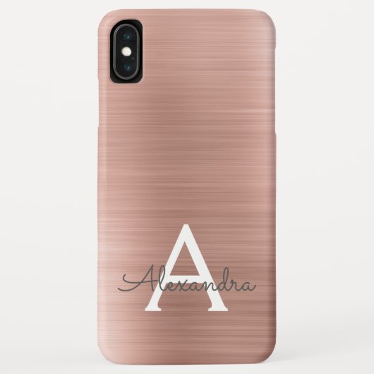 Coques Case-Mate iPhone Monogramme en acier inoxydable rose Rose Rose Rose (Dos)