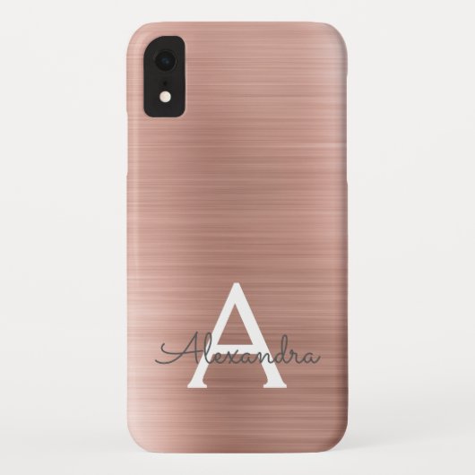 Coques Case-Mate iPhone Monogramme en acier inoxydable rose Rose Rose Rose (Dos)