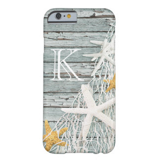 Coque iPhone 6 Barely There Monogramme en bois patiné rustique de fabrication