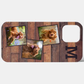 Coques Case-Mate iPhone Monogramme en bois rustique 3 photo (Verso (horizontal))