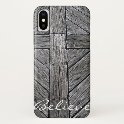 Coques Case-Mate iPhone Monogramme en bois rustique croisé chrétien (Dos)