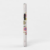 Coques Case-Mate iPhone Monogramme en bois vieilli Fleurs blanches (Dos/Droite)