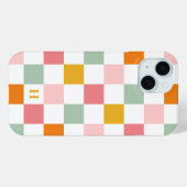 Coques Case-Mate iPhone Monogramme en carton multicolore Boho (Verso (horizontal))