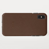 Coques Case-Mate iPhone monogramme en cuir Brown (Dos (Horizontal))