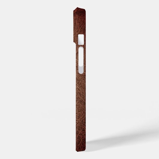 Coques Case-Mate iPhone Monogramme en cuir Brown rustique (Verso / Gauche)