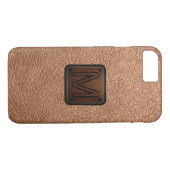 Coques Case-Mate iPhone Monogramme en cuir de laiton antique (Dos (Horizontal))