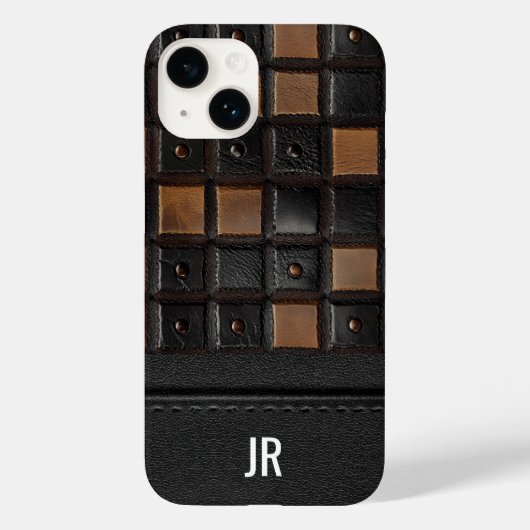 Coques Case-Mate iPhone Monogramme en cuir gravé (Verso)