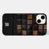 Coques Case-Mate iPhone Monogramme en cuir gravé (Verso (horizontal))