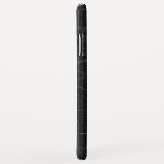 Coques Case-Mate iPhone Monogramme en cuir noir Faux (Dos/Droite)