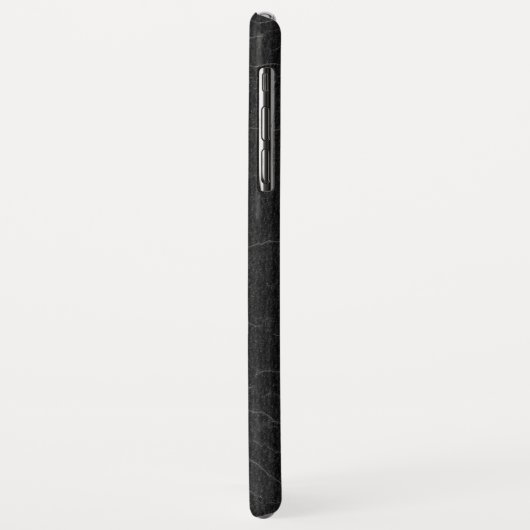 Coques Case-Mate iPhone Monogramme en cuir noir Faux (Dos/Gauche)