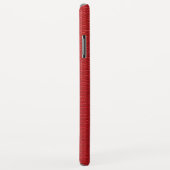 Coques Case-Mate iPhone Monogramme en cuir texturé rouge Nom personnalisé (Dos/Droite)