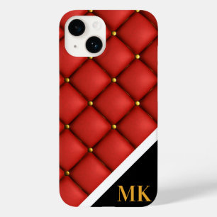 Coque Pour iPhone 14 Monogramme en cuir vintage