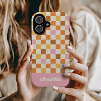 Monogramme en damier rétro tendance
