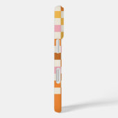 Coques Case-Mate iPhone Monogramme en damier rétro tendance (Verso / Droite)