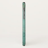 Coques Case-Mate iPhone Monogramme en Fausse Dentelle Sarcelle Rustique Vi (Dos/Gauche)