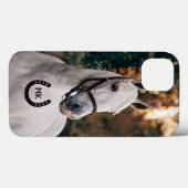 Coques Case-Mate iPhone Monogramme en fer à cheval noir Ajouter votre phot (Verso (horizontal))