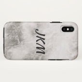 Coques Case-Mate iPhone monogramme en marbre (Dos (Horizontal))