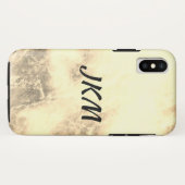 Coques Case-Mate iPhone monogramme en marbre (Dos (Horizontal))