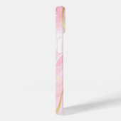 Coques Case-Mate iPhone Monogramme en marbre rose | Parties scintillant d' (Verso / Droite)