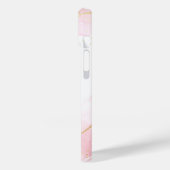 Coques Case-Mate iPhone Monogramme en marbre rose | Parties scintillant d' (Verso / Gauche)