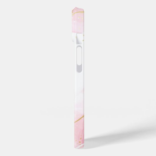 Coques Case-Mate iPhone Monogramme en marbre rose | Parties scintillant d' (Verso / Gauche)