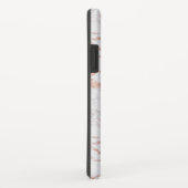 Coques Case-Mate iPhone Monogramme en marbre rose rose chic (Dos/Droite)