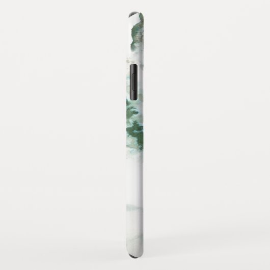 Coques Case-Mate iPhone Monogramme en marbre vert (Dos/Droite)